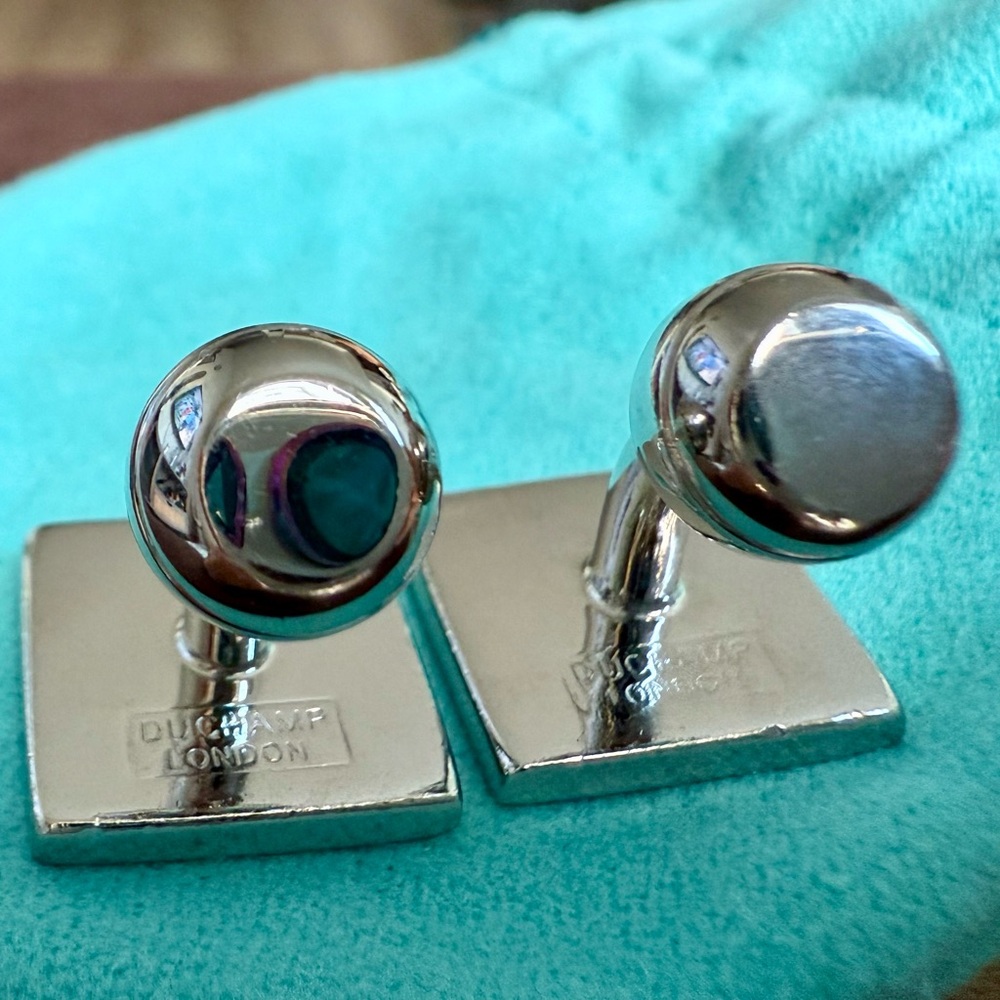 Duchamp Silver Round Cufflinks